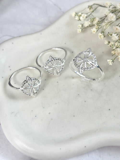 Sterling Silver 925 Witch Knot Protection Ring | Anillo Nudo de Bruja Protección Plata 925