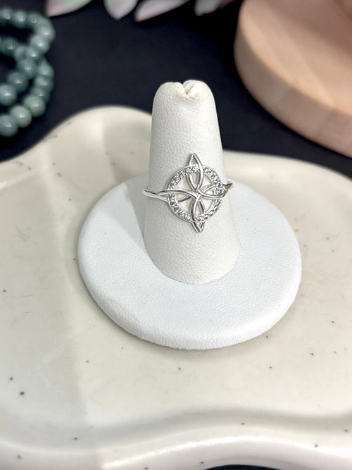 Sterling Silver 925 Witch Knot Protection Ring | Anillo Nudo de Bruja Protección Plata 925
