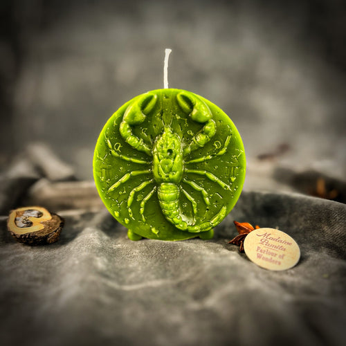 Beeswax Scorpio Scorpion Zodiac Spell Candle - Transformation, Power & Intuition