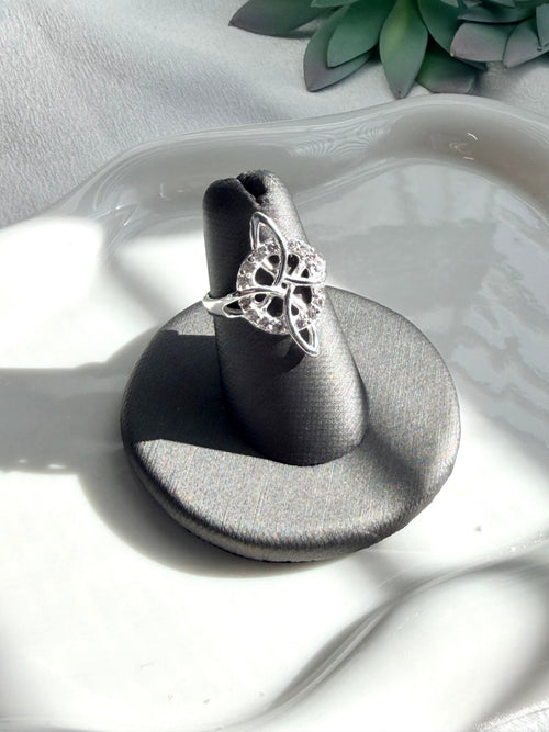 Silver 925 witch knot ring | Celtic ring for protection symbol | Anillo de plata 925 nudo de bruja