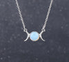 Triple Moon Crystal Necklaces