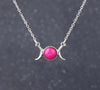 Triple Moon Crystal Necklaces