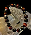 Tiger’s Eye & Black Onyx Power Bracelet — Handmade in Puerto Vallarta Mexico — Protection & Confidence Stone Bracelet for Large Wrists