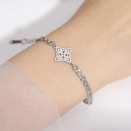 Hollow Chinese Knot Charms Bracelets Witch Knot Chain Bracelet Women Men Vintage Love Jewelry Gifts