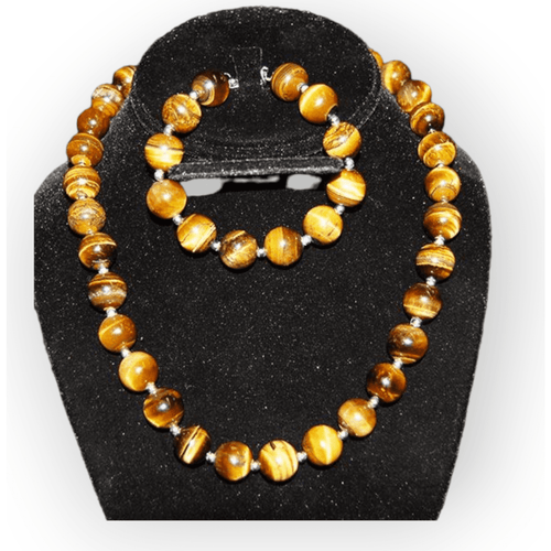 Tiger Eye Necklace and Bangle Set